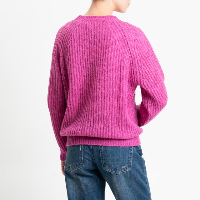 Vicolo-Maglia mohair coste inglesi - fucsia