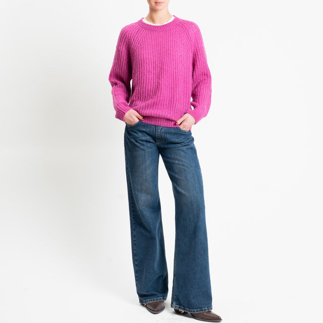 Vicolo-Maglia mohair coste inglesi - fucsia