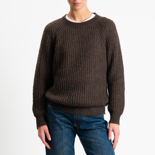 Vicolo-Maglia mohair coste inglesi - moro