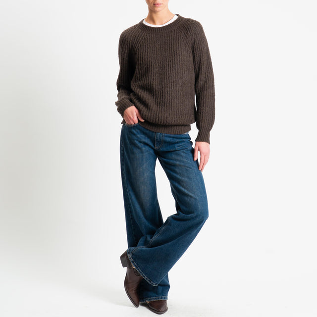 Vicolo-Maglia mohair coste inglesi - moro