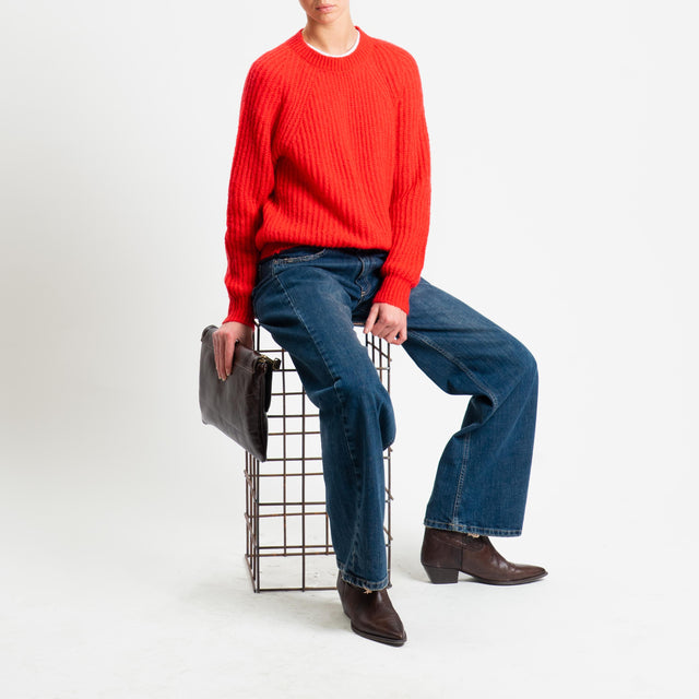 Vicolo-Maglia mohair coste inglesi - rosso