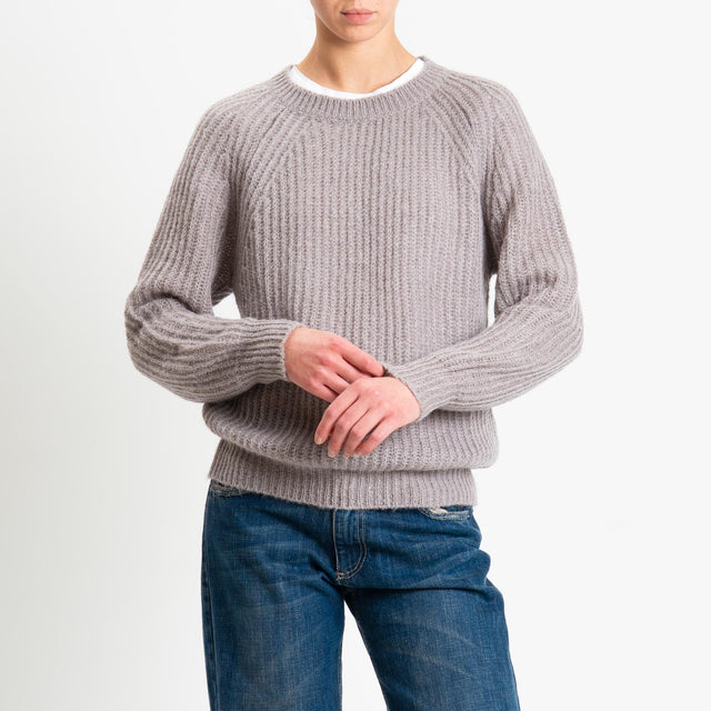 Vicolo-Maglia mohair coste inglesi - taupe