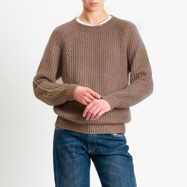 Vicolo-Maglia mohair coste inglesi - castagna