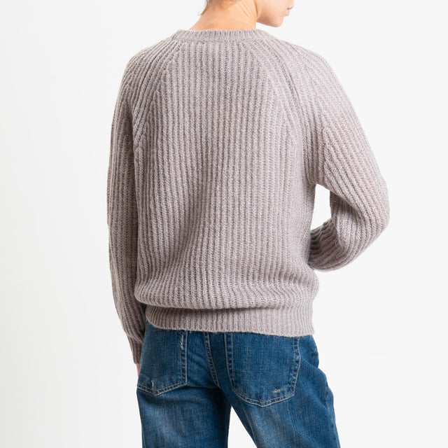 Vicolo-Maglia mohair coste inglesi - taupe