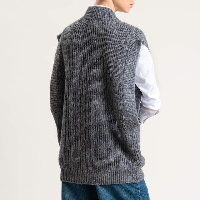 Vicolo-Gilet over mohair - antracite