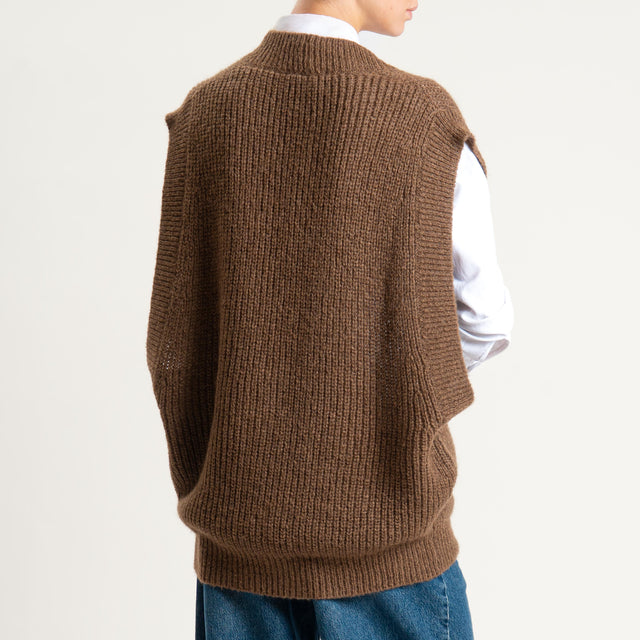Vicolo-Gilet over mohair - castagna