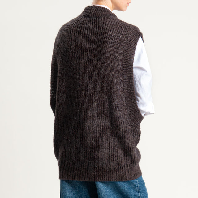 Vicolo-Gilet over mohair - moro