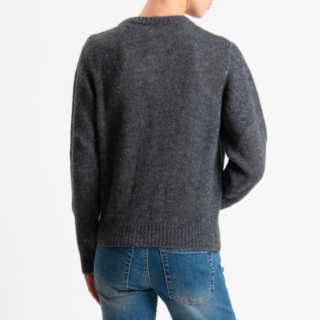 Vicolo-Cardigan rebecchina misto alpaca - antracite