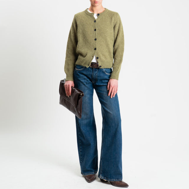 Vicolo-Cardigan rebecchina misto alpaca - militare