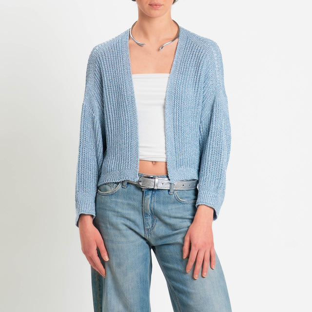 Vicolo-Cardigan crop costa inglese filo lurex - carta da zucchero