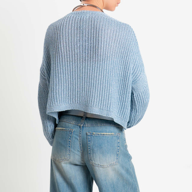 Vicolo-Cardigan crop costa inglese filo lurex - carta da zucchero
