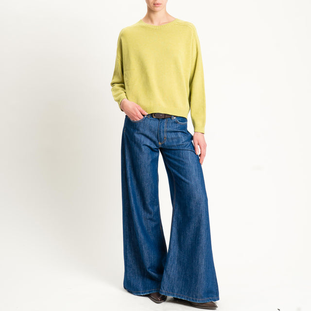 Vicolo-Maglia girocollo boxy - olio