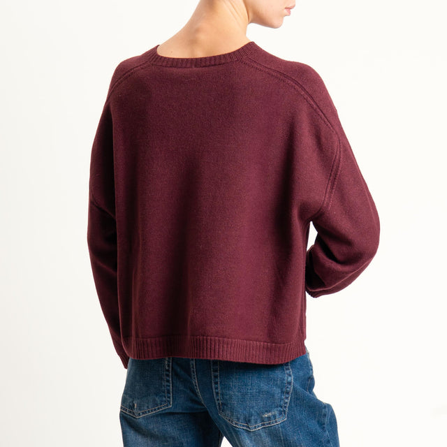 Vicolo-Maglia girocollo boxy - vino
