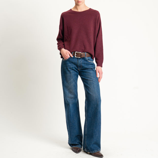 Vicolo-Maglia girocollo boxy - vino