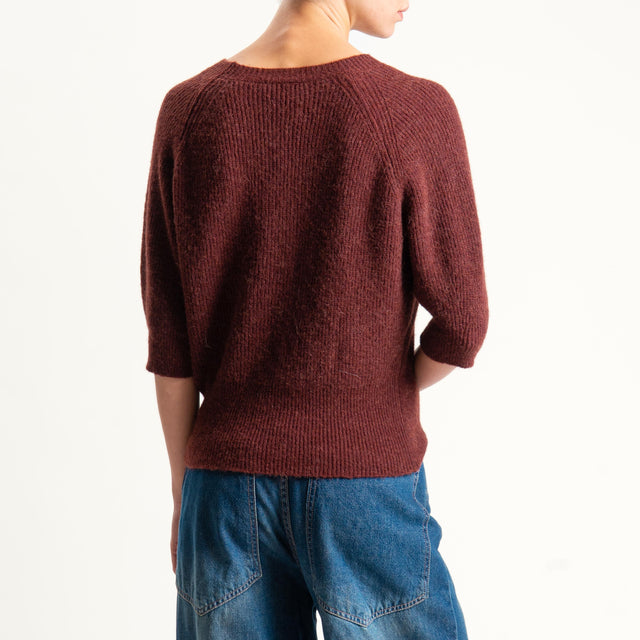 Vicolo-Maglia misto alpaca manica 3/4 - vino
