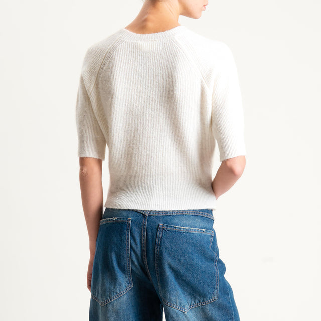 Vicolo-Maglia misto alpaca manica 3/4 - burro