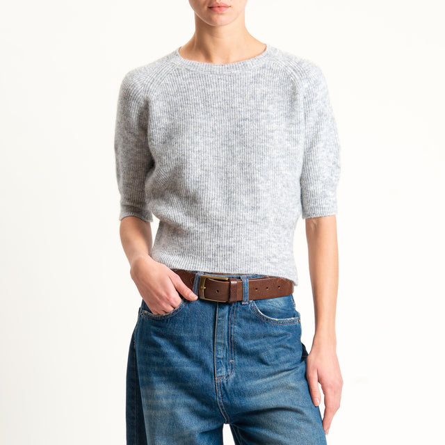 Vicolo-Maglia misto alpaca manica 3/4 - grigio melange