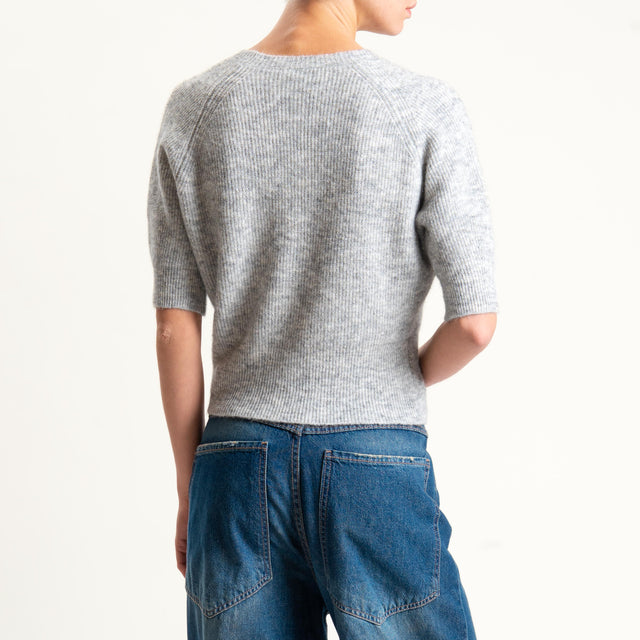 Vicolo-Maglia misto alpaca manica 3/4 - grigio melange