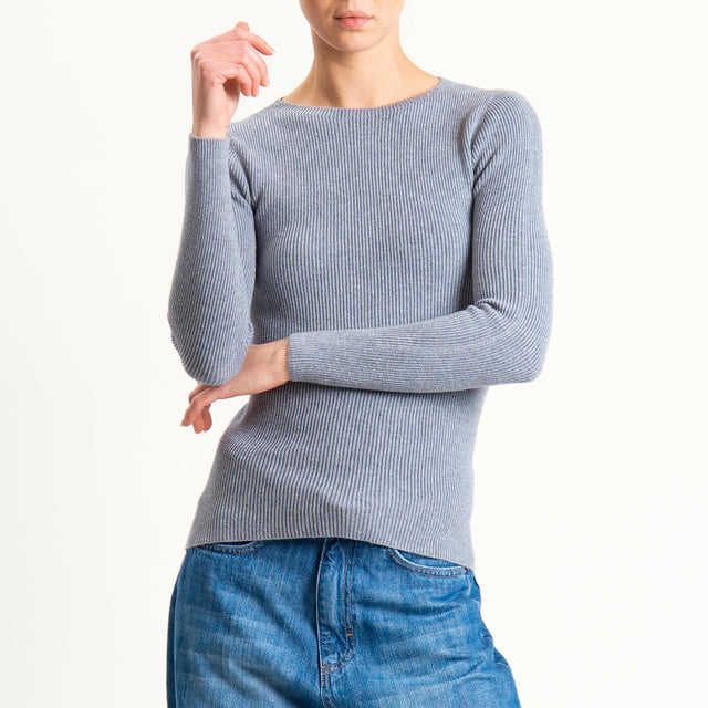 Vicolo-Maglia a costine - grigio