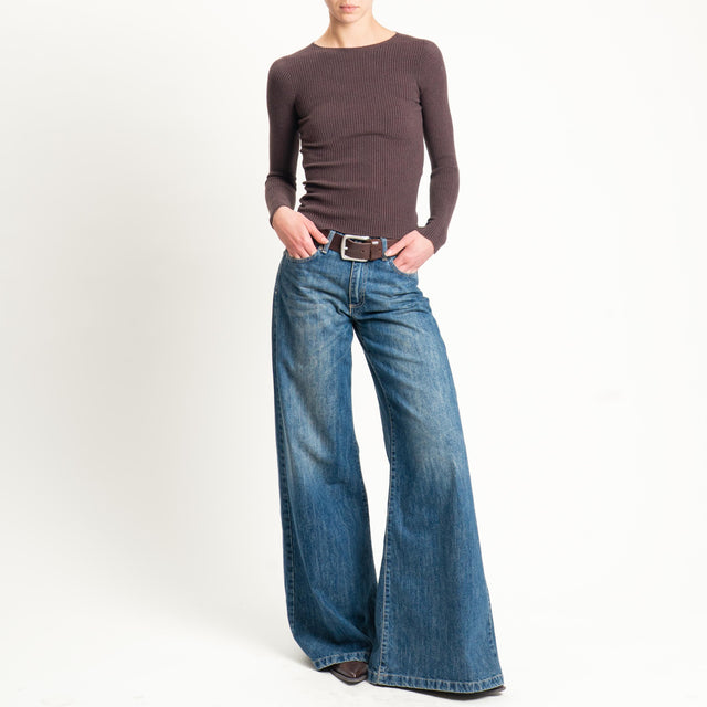 Vicolo-Maglia a costine - moro