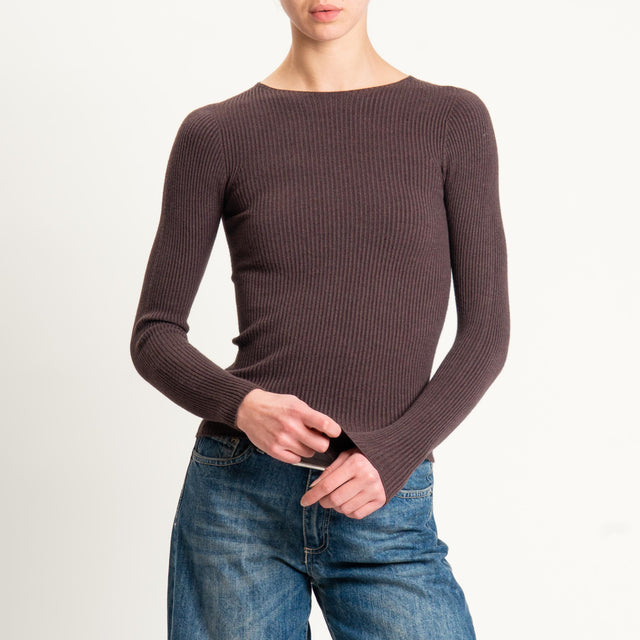 Vicolo-Maglia a costine - moro