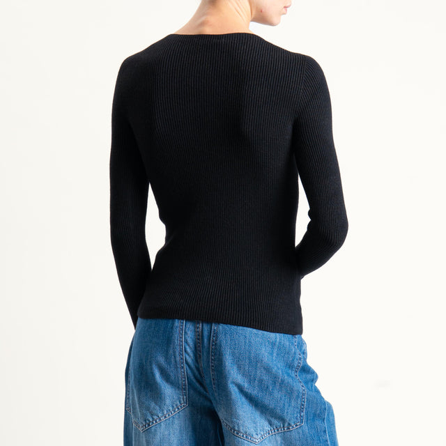 Vicolo-Maglia a costine - nero