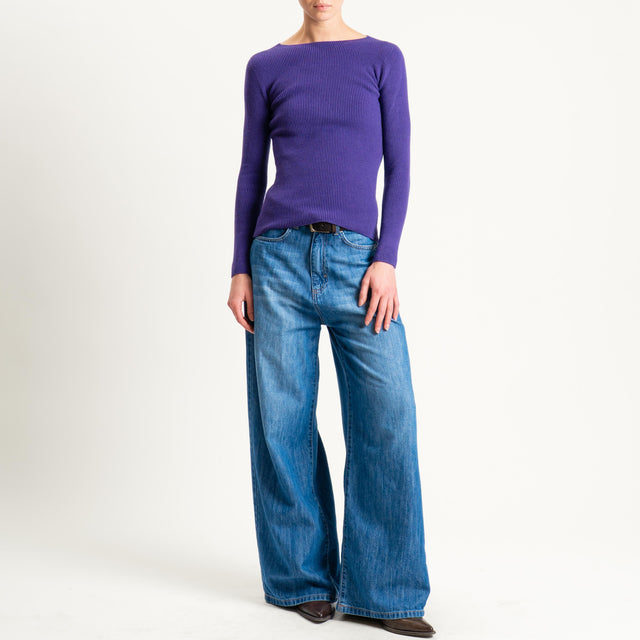 Vicolo-Maglia a costine - viola