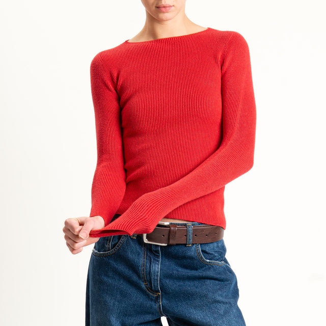 Vicolo-Maglia a costine - rosso