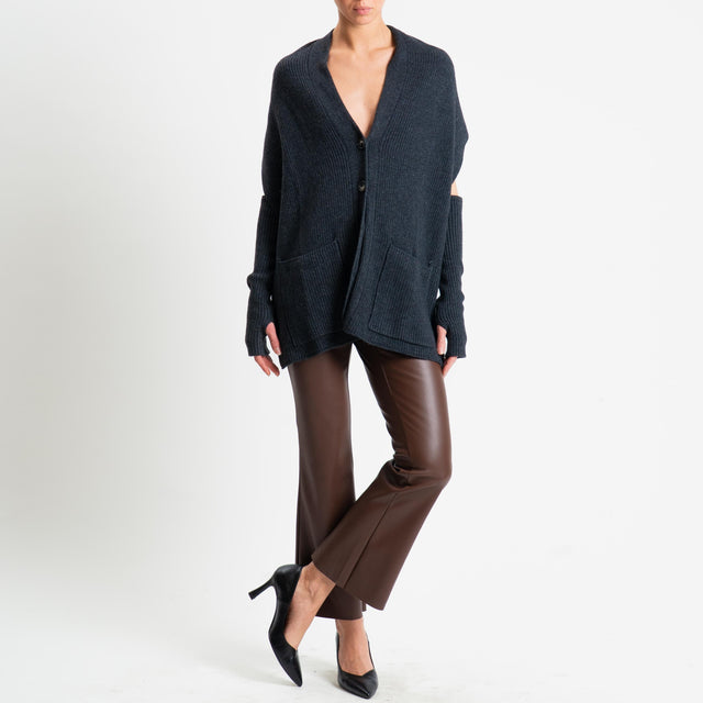 Vicolo-Davantino con manicotti misto cashmere - antracite