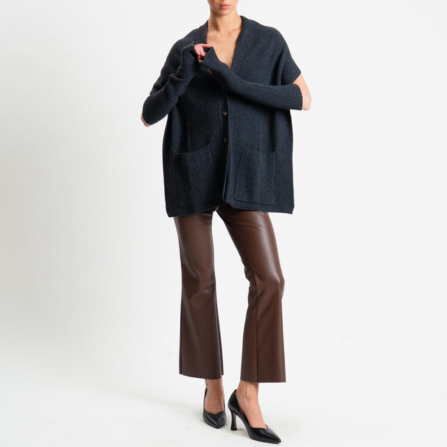 Vicolo-Davantino con manicotti misto cashmere - antracite