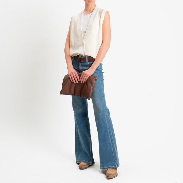 Vicolo-Gilet a coste due bottoni - burro