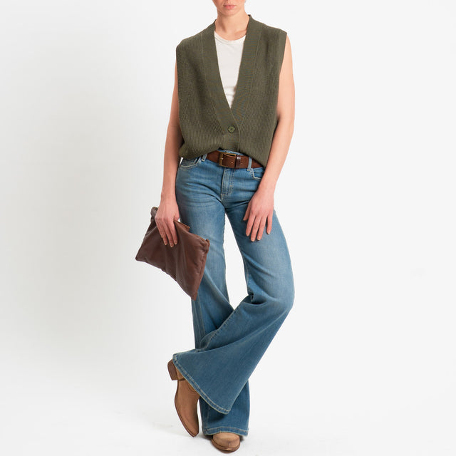 Vicolo-Gilet a coste due bottoni - militare