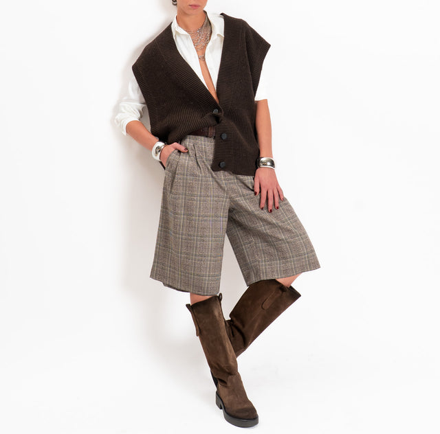Vicolo-Gilet in maglia misto alpaca - moro