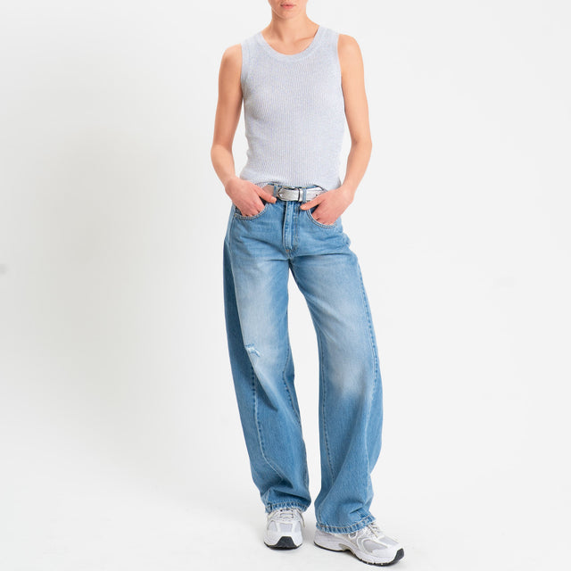 Vicolo-Top maglia in lurex - naturale/argento