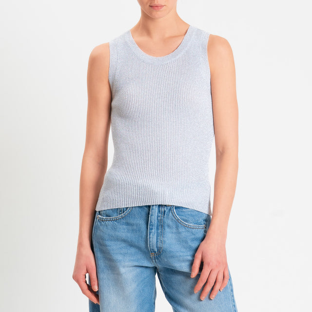 Vicolo-Top maglia in lurex - naturale/argento