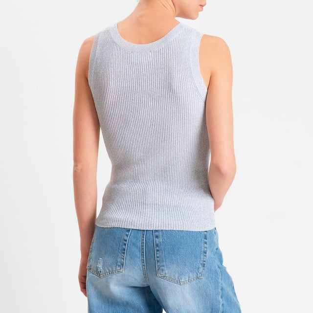 Vicolo-Top maglia in lurex - naturale/argento