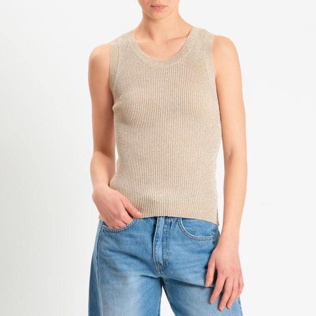 Vicolo-Top maglia in lurex - naturale/oro