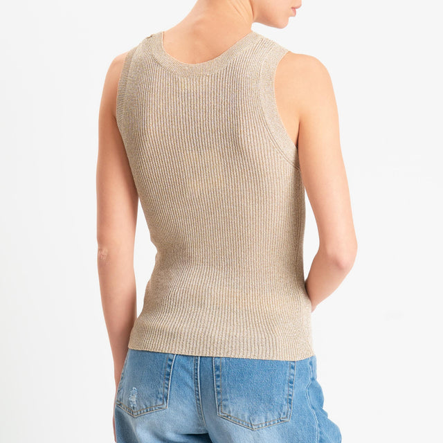 Vicolo-Top maglia in lurex - naturale/oro