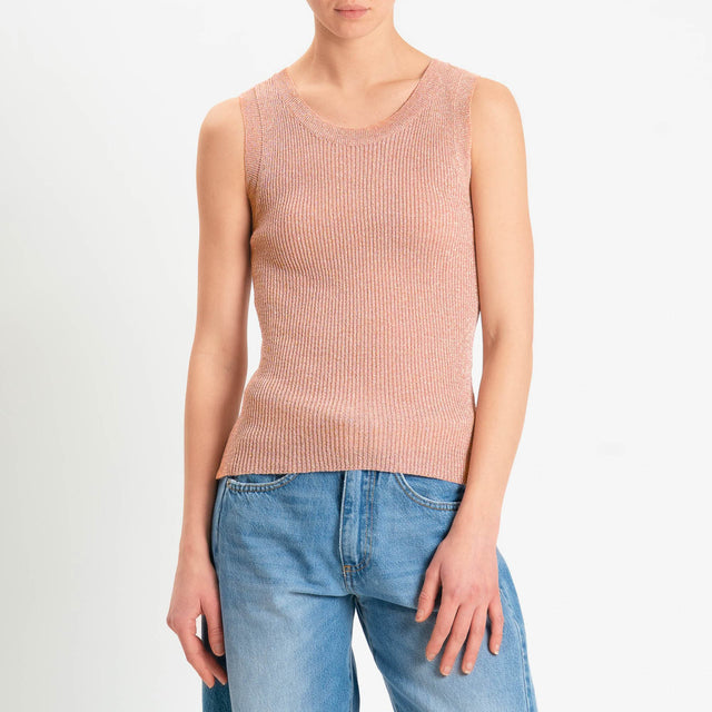 Vicolo-Top in lurex - blush/oro
