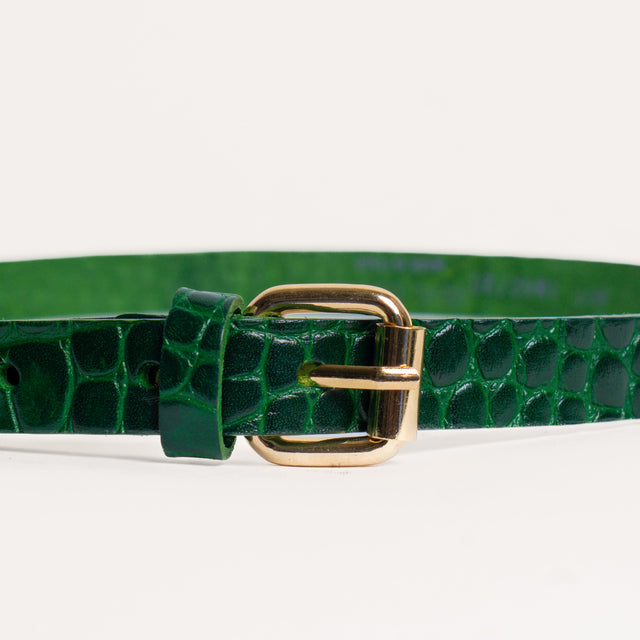 Vicolo-Cintura in pelle effetto cocco - VERDE