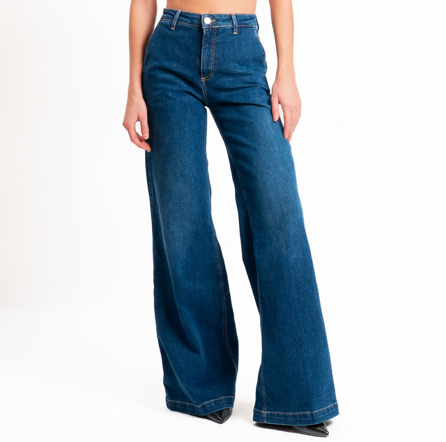 Vicolo-Jeans ELENA wide leg tasche francesi - denim