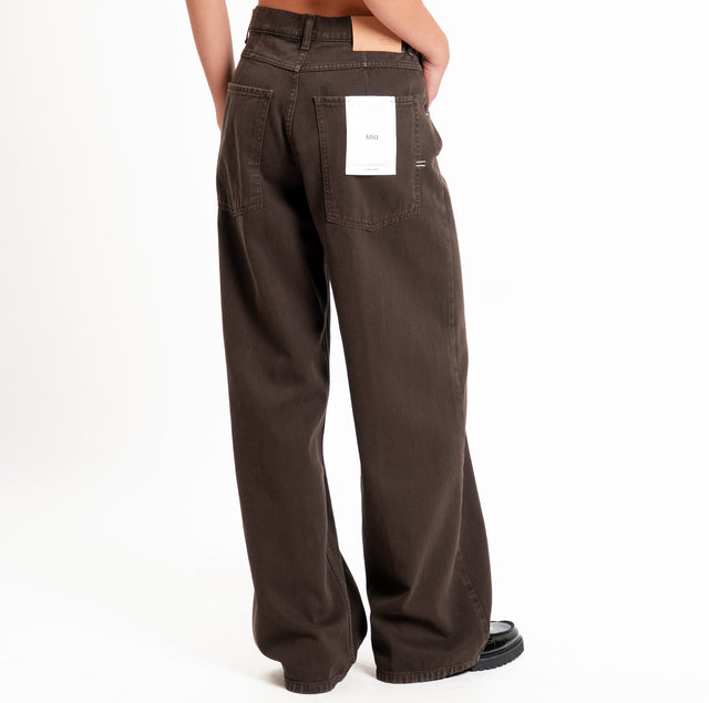Vicolo-Pantalone MIA baggy fit - dark brown