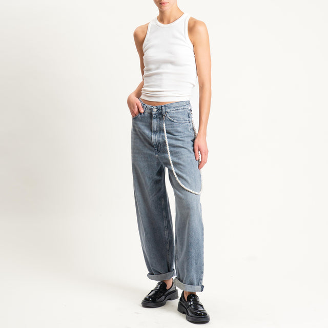 Vicolo- Jeans LAILA baggy baloon con accessorio - grigio cenere