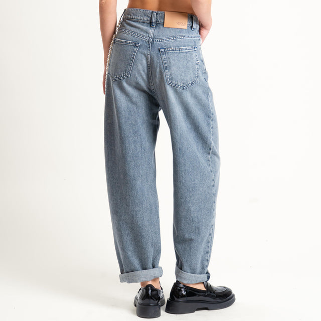 Vicolo- Jeans LAILA baggy baloon con accessorio - grigio cenere