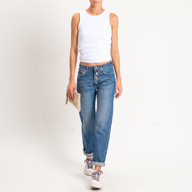 Vicolo-Jeans ZOE regular fit bottoni gioiello - denim
