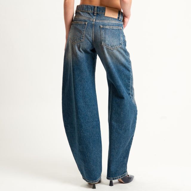 Vicolo- Jeans DENISE wide baloon fit con accessori - denim