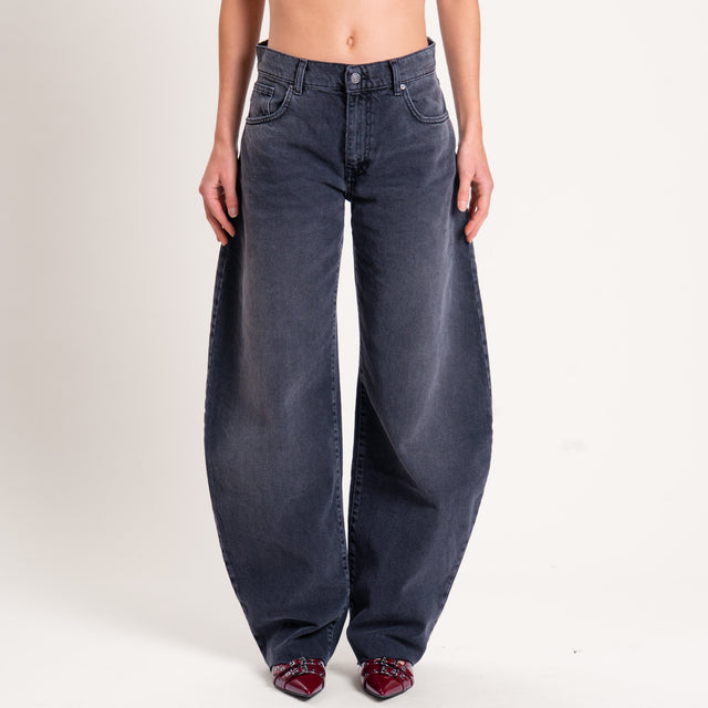 Vicolo-Jeans DENISE barrel fit taglio vivo - nero