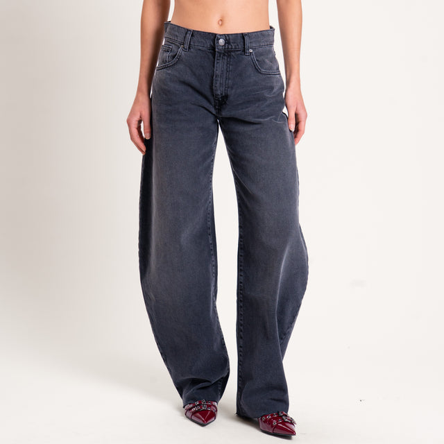 Vicolo-Jeans DENISE barrel fit taglio vivo - nero
