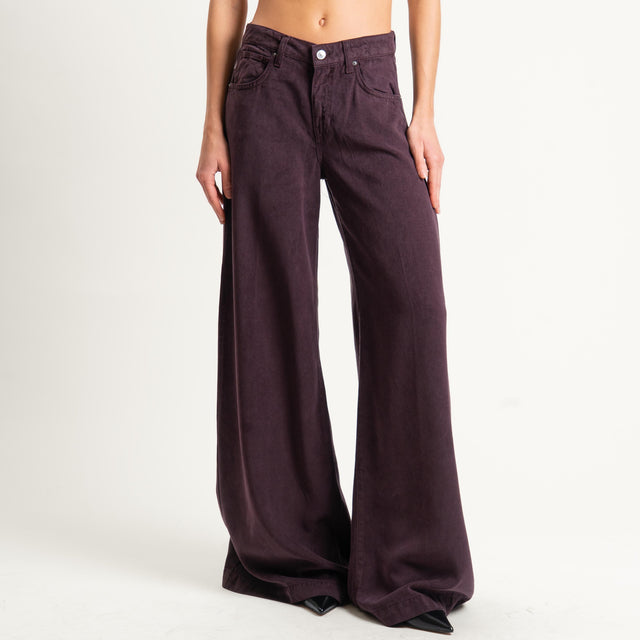 Vicolo- Pantalone MADISON wide leg fit - burgundy