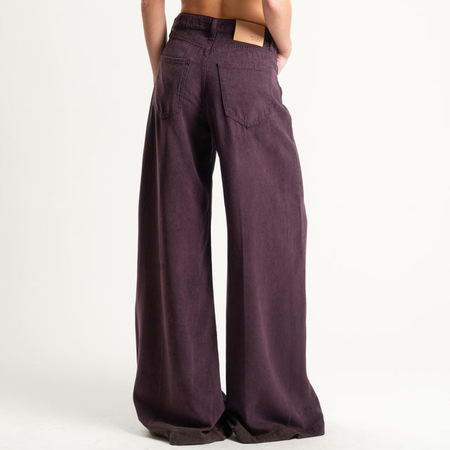 Vicolo- Pantalone MADISON wide leg fit - burgundy